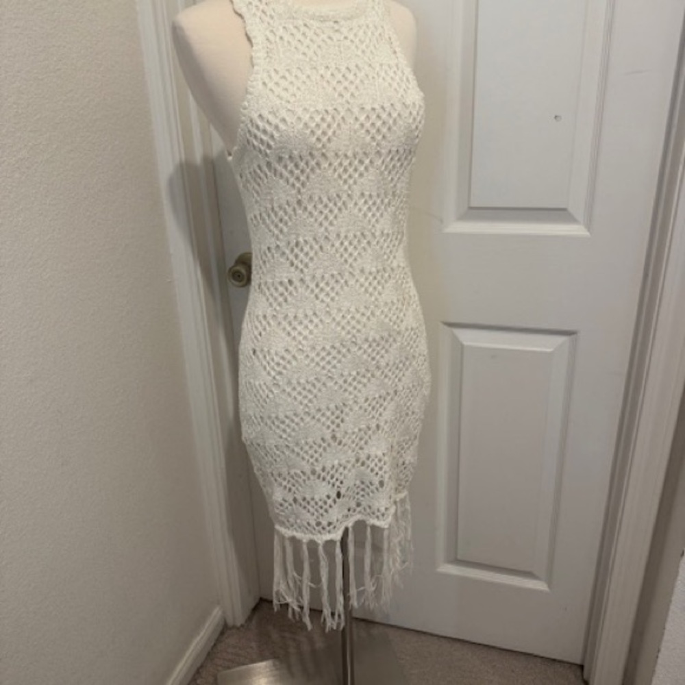 Shyanne White Crochet Mini Dress